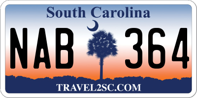 SC license plate NAB364