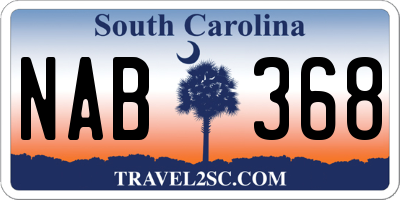 SC license plate NAB368