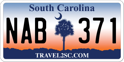 SC license plate NAB371