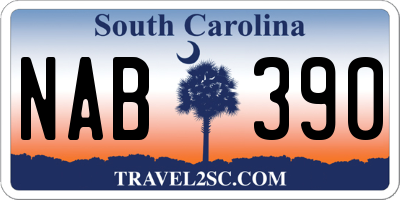 SC license plate NAB390