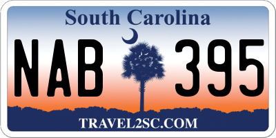SC license plate NAB395