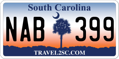 SC license plate NAB399