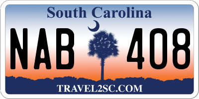 SC license plate NAB408