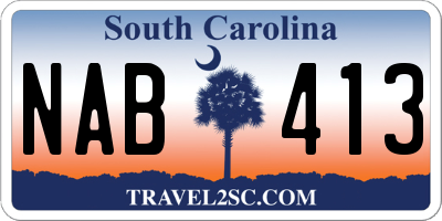 SC license plate NAB413