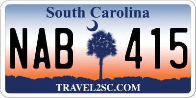 SC license plate NAB415