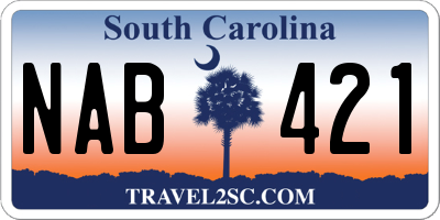SC license plate NAB421