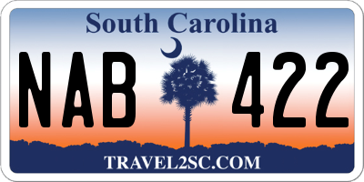 SC license plate NAB422