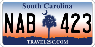 SC license plate NAB423