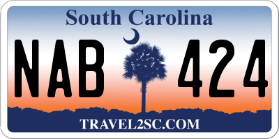 SC license plate NAB424