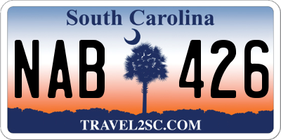 SC license plate NAB426