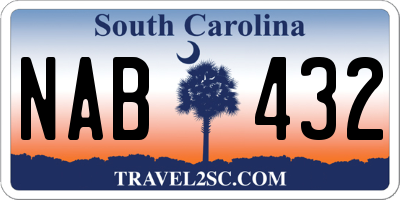 SC license plate NAB432