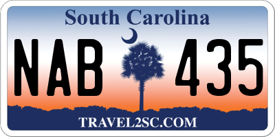 SC license plate NAB435