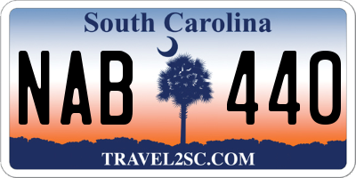 SC license plate NAB440