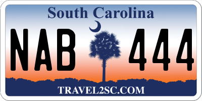 SC license plate NAB444