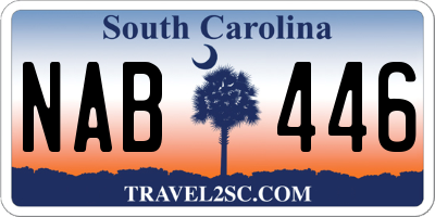 SC license plate NAB446