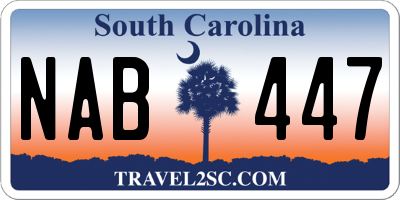 SC license plate NAB447