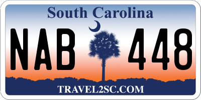 SC license plate NAB448