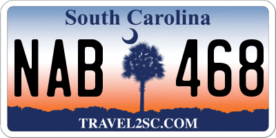 SC license plate NAB468