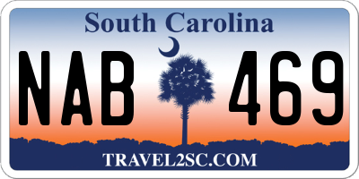 SC license plate NAB469