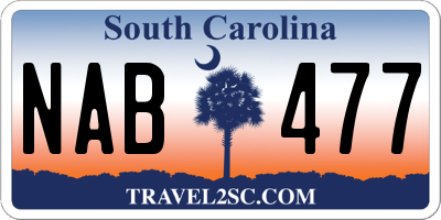 SC license plate NAB477