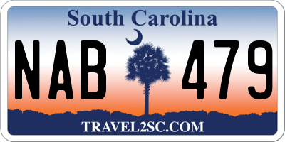 SC license plate NAB479