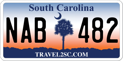 SC license plate NAB482