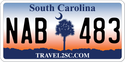 SC license plate NAB483