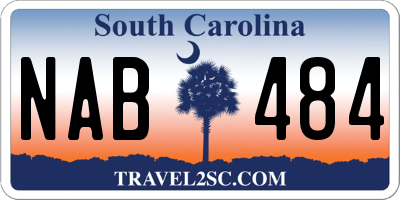 SC license plate NAB484