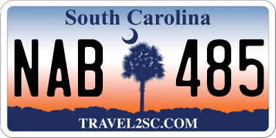 SC license plate NAB485