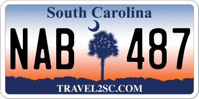 SC license plate NAB487
