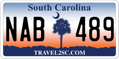 SC license plate NAB489