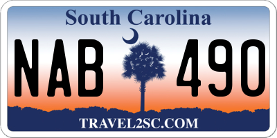 SC license plate NAB490
