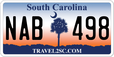 SC license plate NAB498