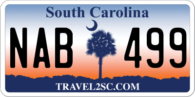 SC license plate NAB499