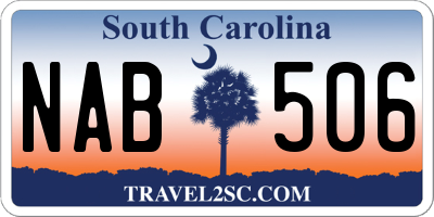 SC license plate NAB506