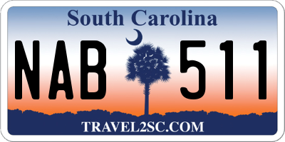 SC license plate NAB511