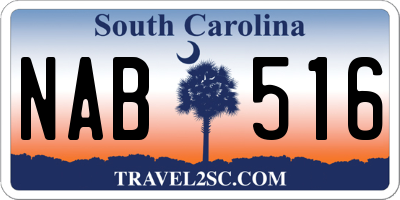 SC license plate NAB516