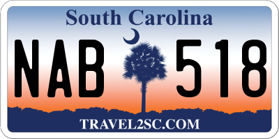 SC license plate NAB518
