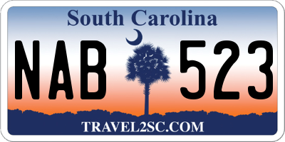 SC license plate NAB523