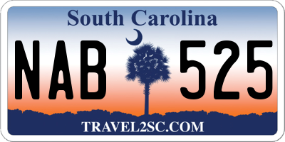 SC license plate NAB525