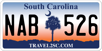 SC license plate NAB526