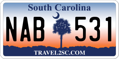 SC license plate NAB531