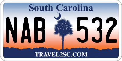 SC license plate NAB532