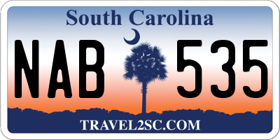 SC license plate NAB535