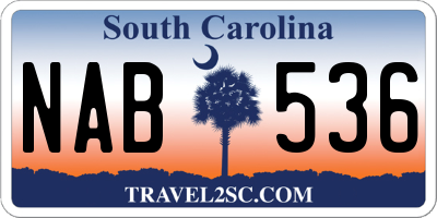 SC license plate NAB536