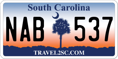 SC license plate NAB537