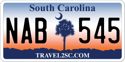 SC license plate NAB545