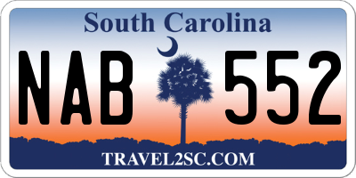 SC license plate NAB552
