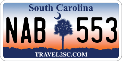 SC license plate NAB553
