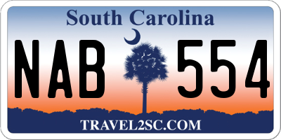 SC license plate NAB554